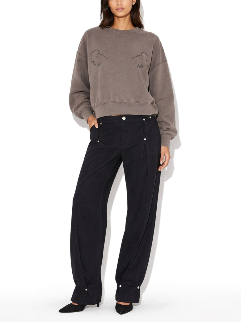 Jean Paul Gaultier Cropped Soft Faded Finish Organic Sweatshirt