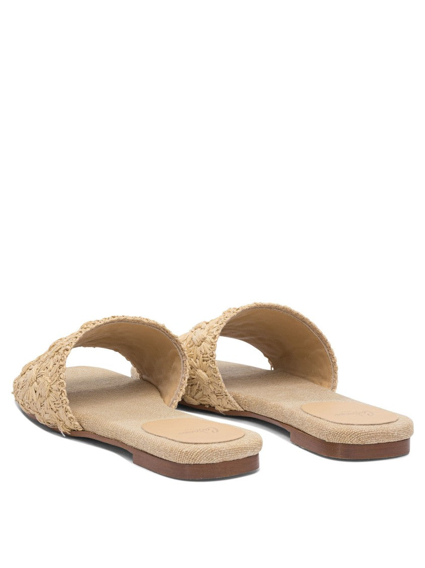 Castaner Beige Raffia Polythene Sandals