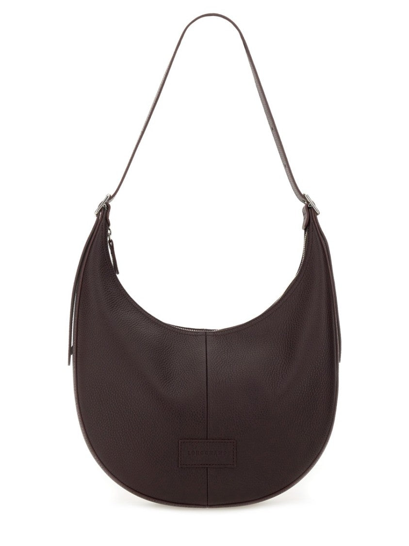 Longchamp Curved Shoulder Bag In Fine-Grained Cowhide Leather