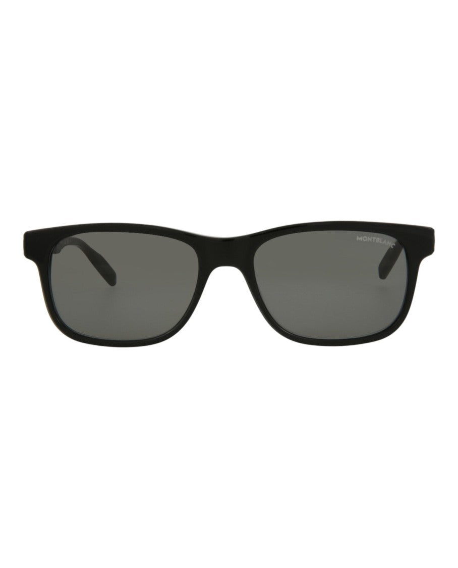 Montblanc Sleek Square-Frame Acetate Sunglasses With Saddle Nose Bridge
