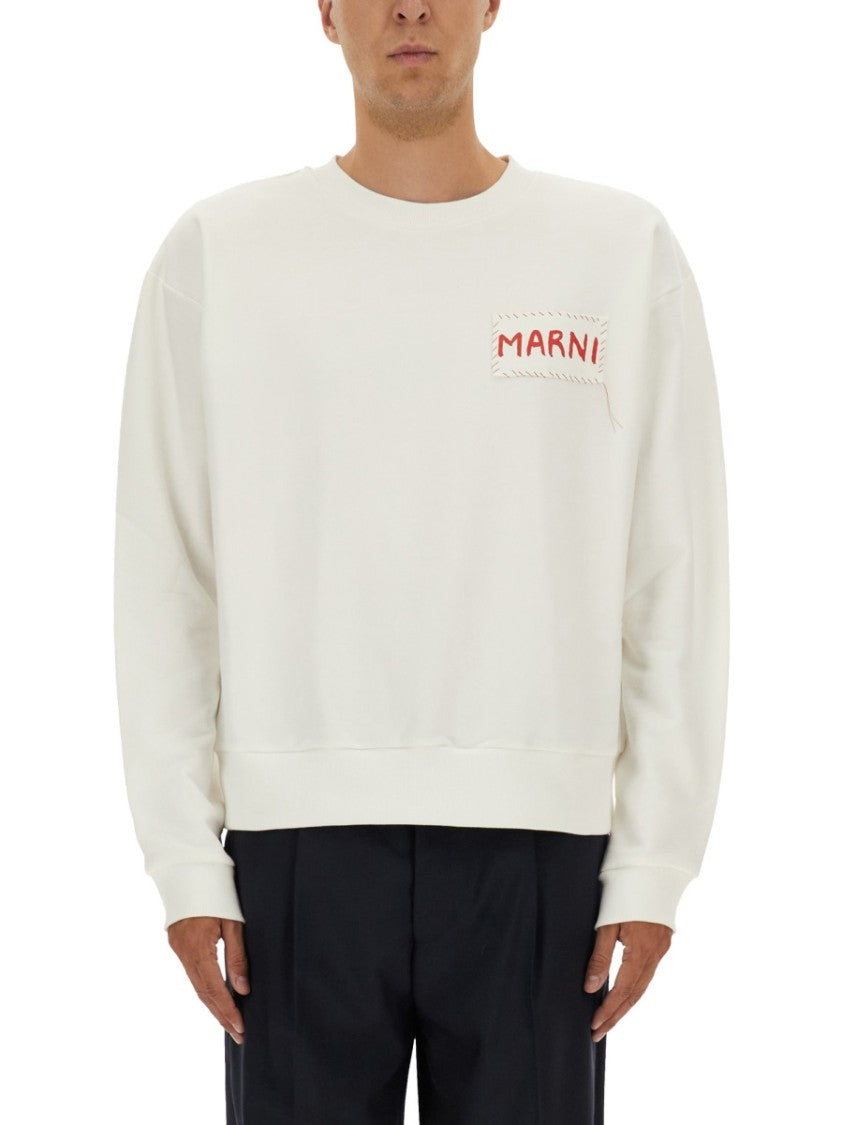 Marni Relaxed Fit Off-White Sweatshirt