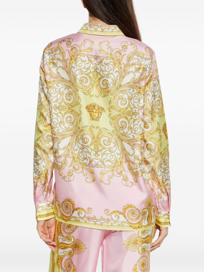 Versace Baroque-Inspired Silk Shirt With Golden Motifs