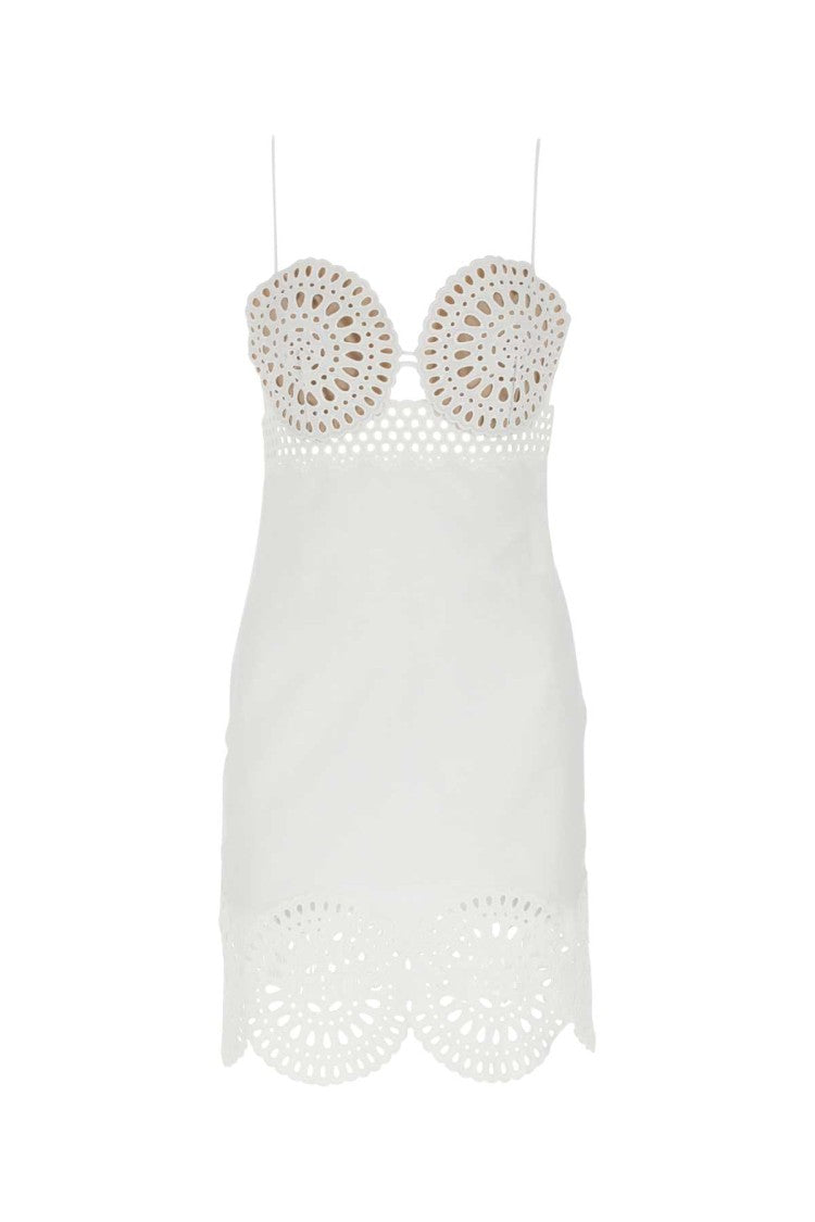 Stella Mccartney White Linen Blend Mini Dress