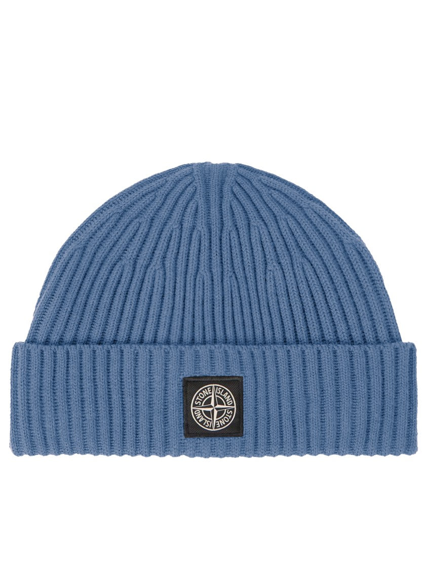 Stone Island Ribbed Beanie With Folded Cuff