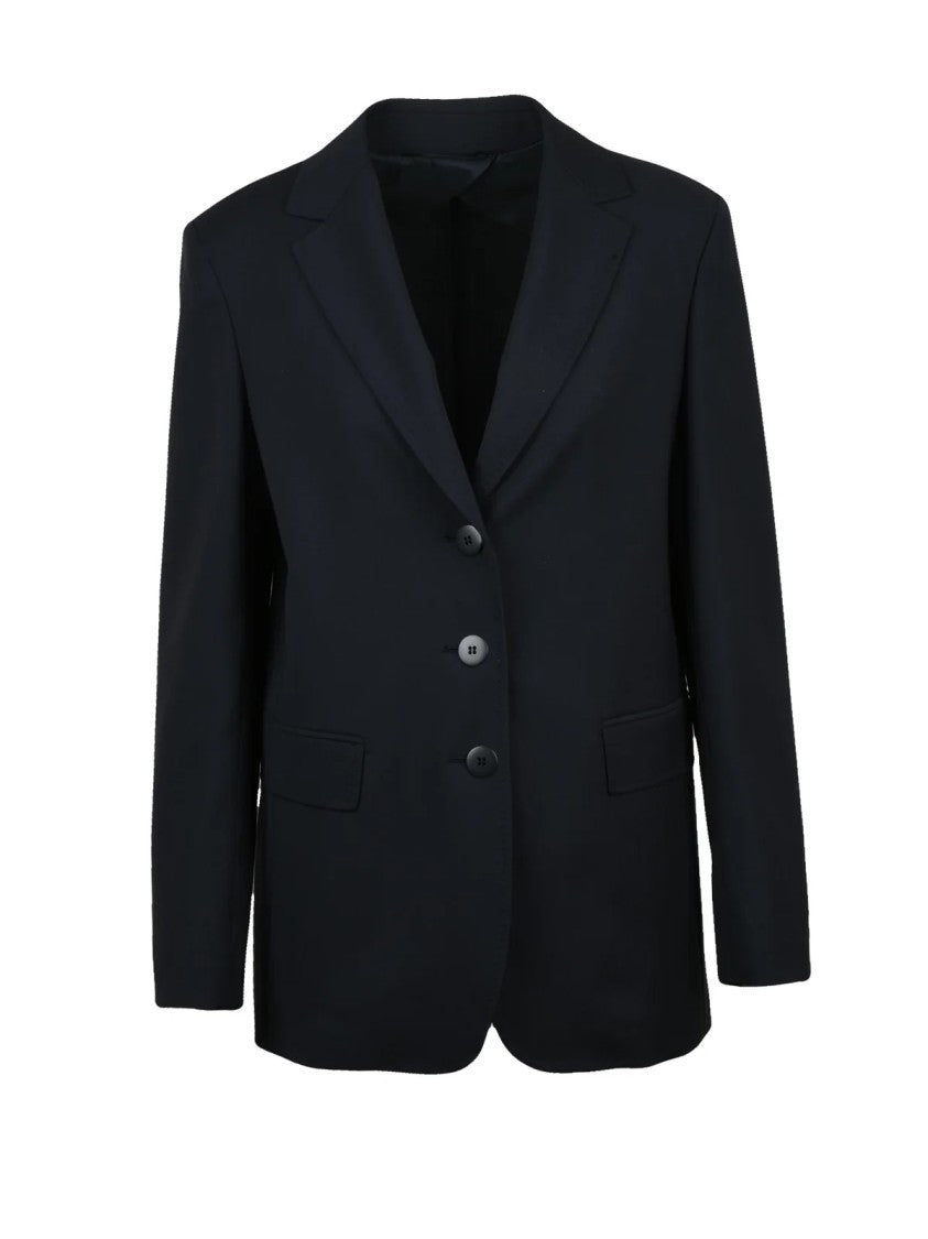 Max Mara Blue Virgin Wool Tailored Jacket