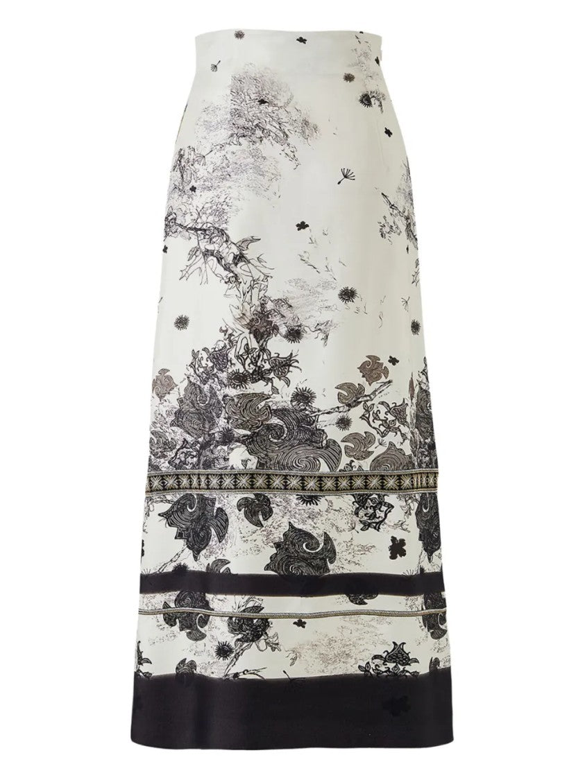 Hui Milano Classic Silk Midi Skirt