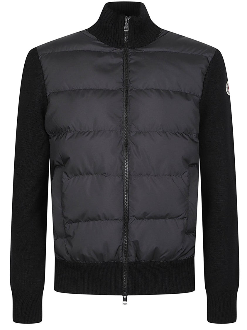 Moncler Quilted Padded Front Tricot Cardigan
