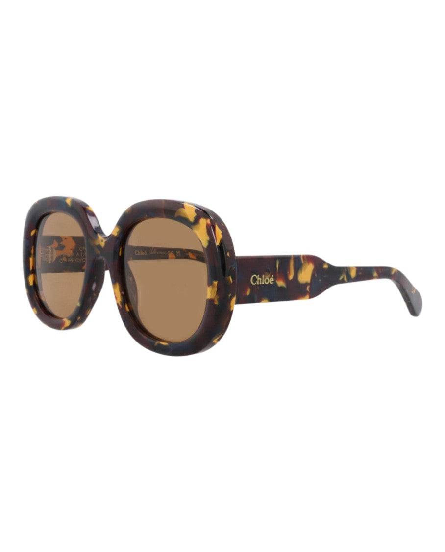 Chloé Square-Frame Sunglasses In Recycled Acetate With Tortoiseshell Pattern