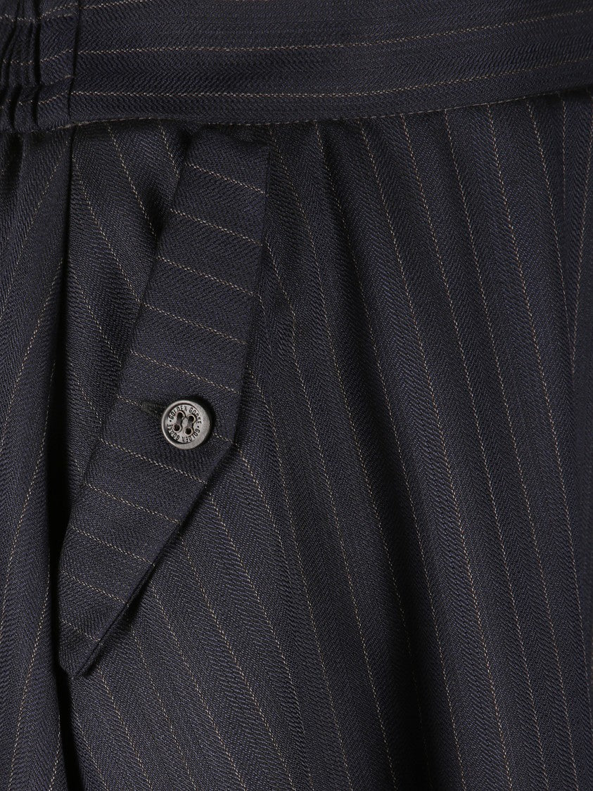 Golden Goose Circle Skirt With Flap Pockets And Pinstripe Detail