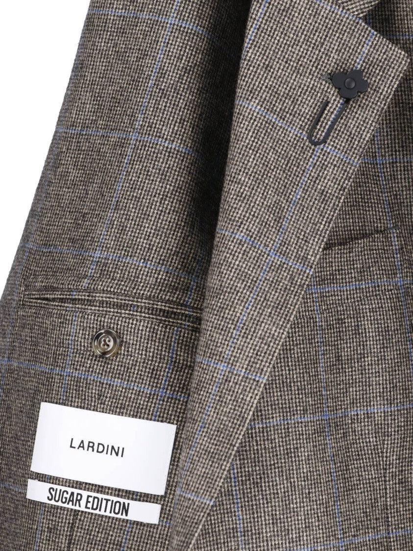 Lardini Grey Wool Pied De Poule Blazer