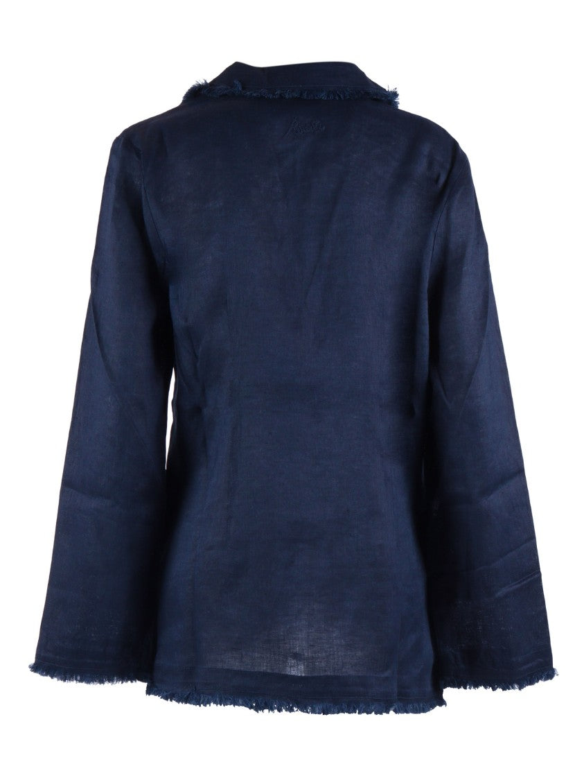 P.A.R.O.S.H. Tailored Frayed Linen Jacket