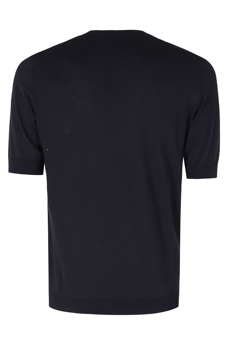 Filippo De Laurentiis Blue Round-Neck Single-Thread Cotton Knit T-Shirt