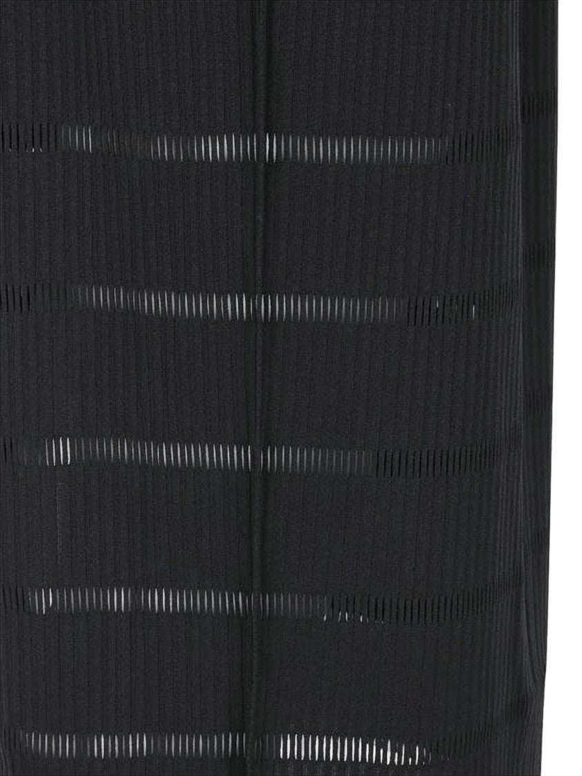 Pleats Please Pleated Midi Skirt With Sheer Stripes