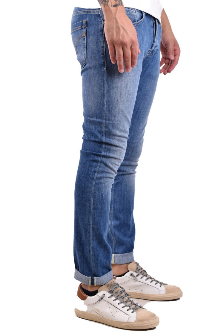 Dondup Blue Cotton Washed Jeans