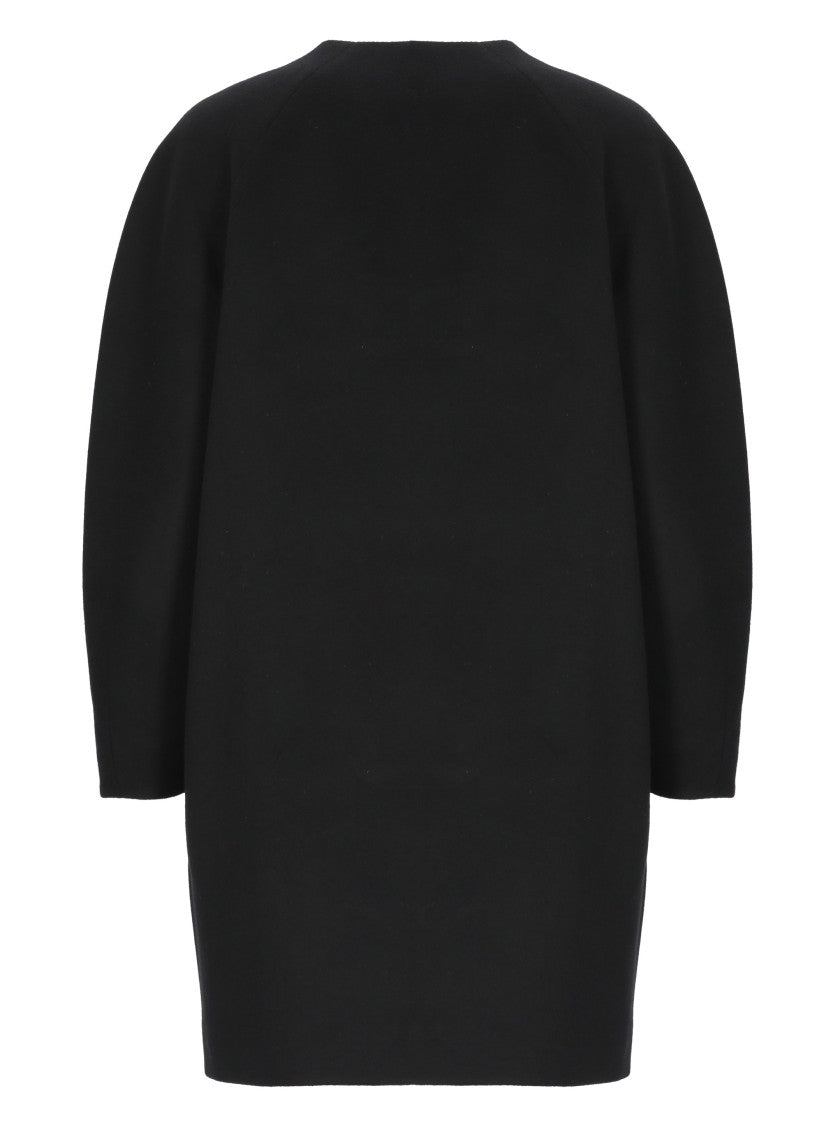 Carolina Herrera Black Double-Breasted Wool Coat