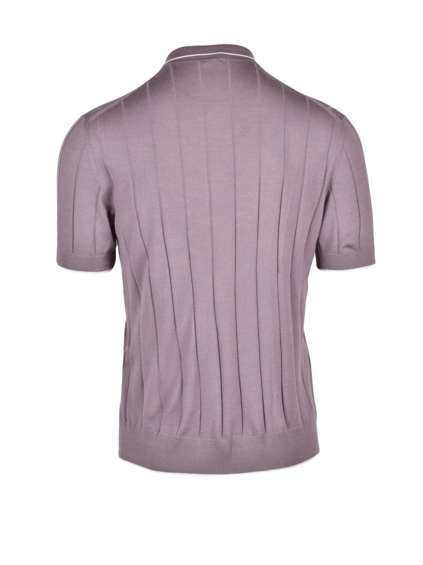 Eleventy Red Men Wool Knitted Polo