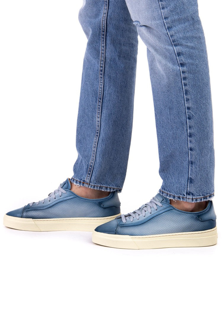 Santoni Gloria Perforated Leather Sneakers