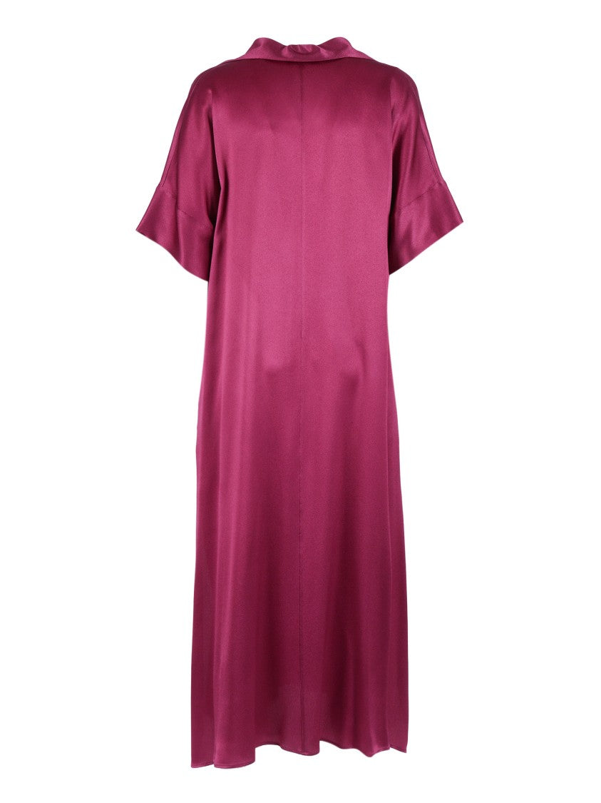 Antonelli Firenze Burgundy Notched Collar Day Dress