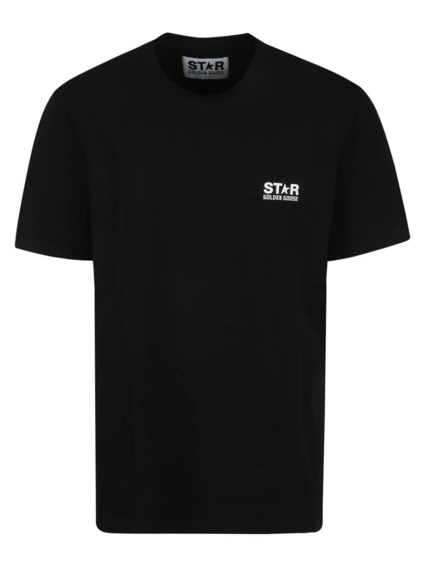 Golden Goose Half-Sleeve Black T-Shirt With Iconic Logo And Star