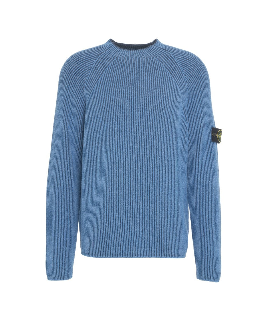 Stone Island Ribbed Sweater With Logo