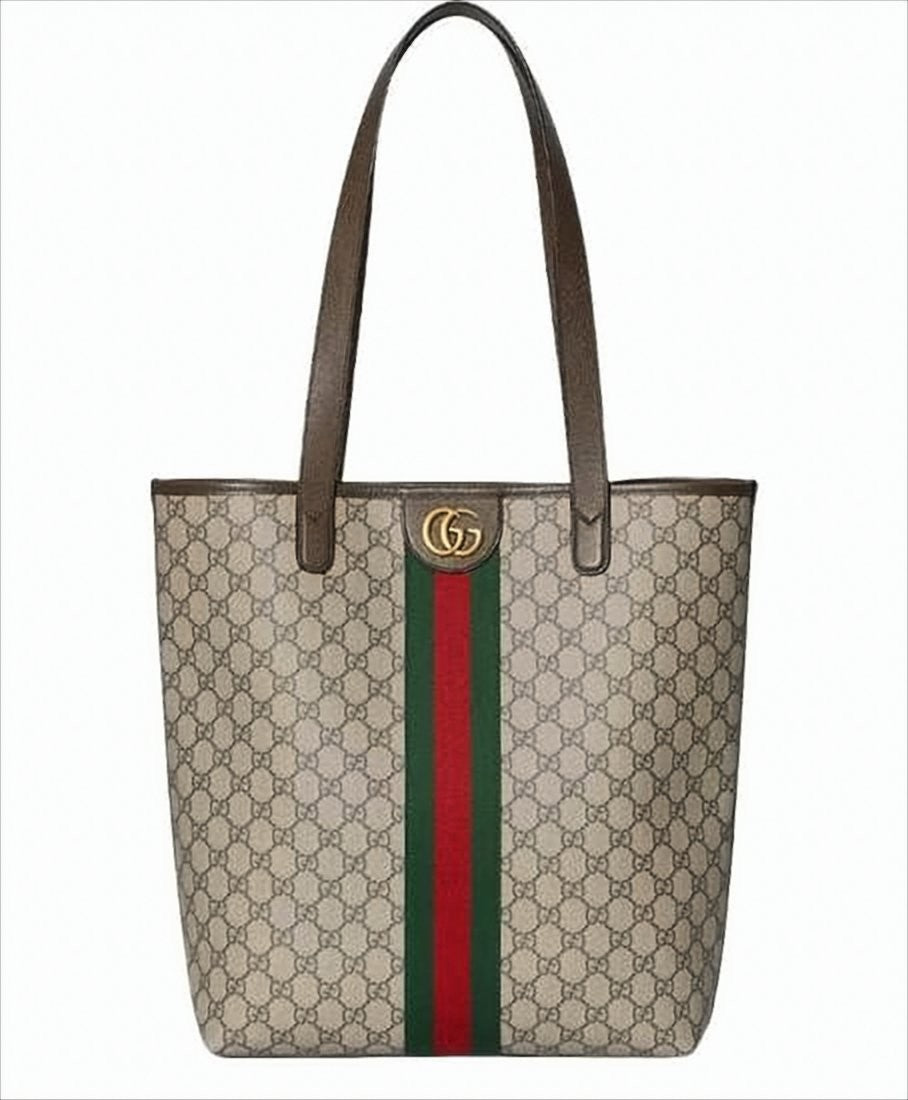 Gucci Structured Monogram Tote Bag With Signature Accents