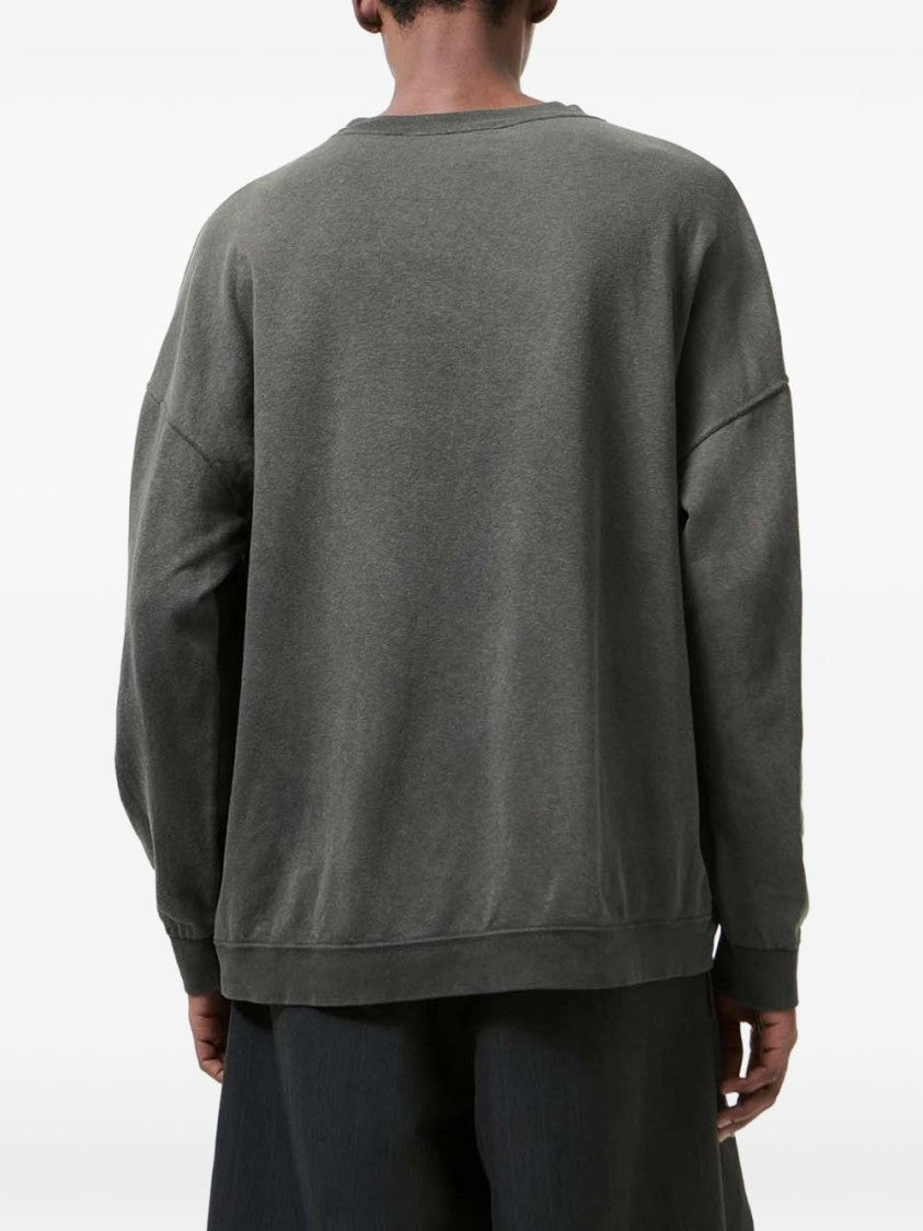 Our Legacy Grey Boxy Ribbed Knit Sweater