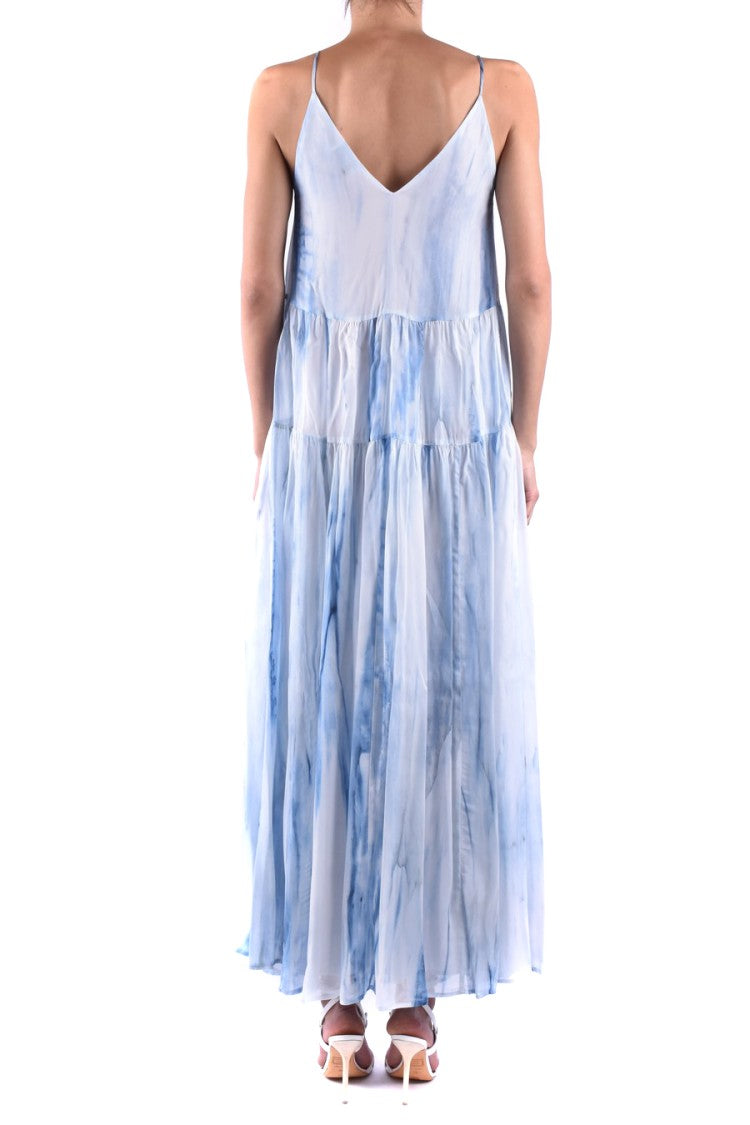 Dondup Tiered Maxi Dress With Watercolor Pattern