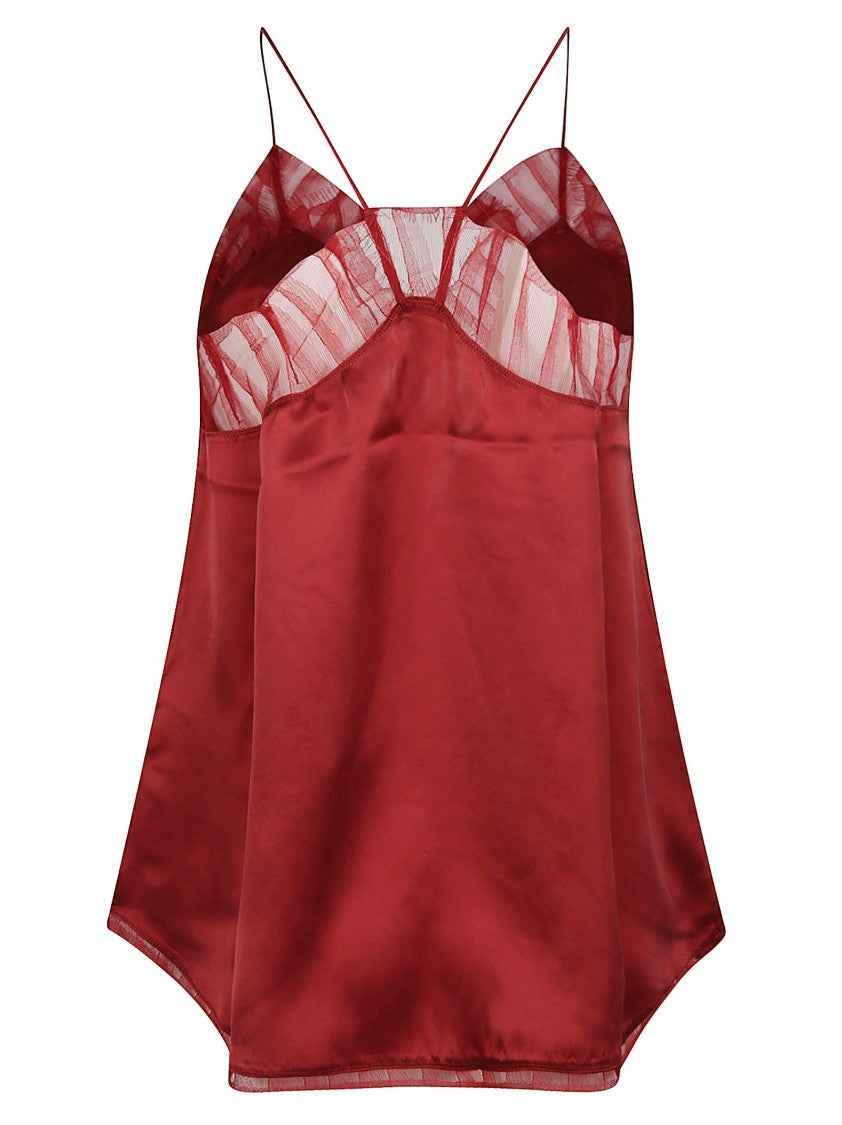 Iro Red Polyamide Mesh Tank Top