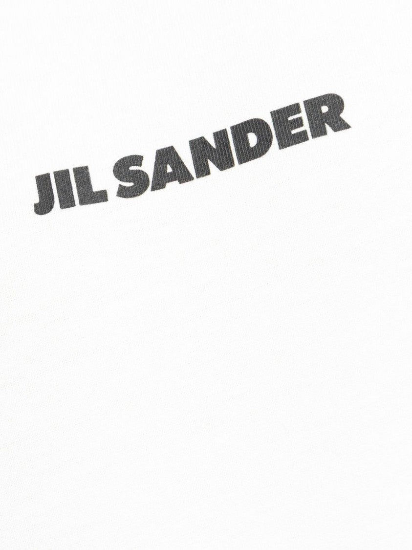 Jil Sander Classic White Cotton T-Shirt With Logo