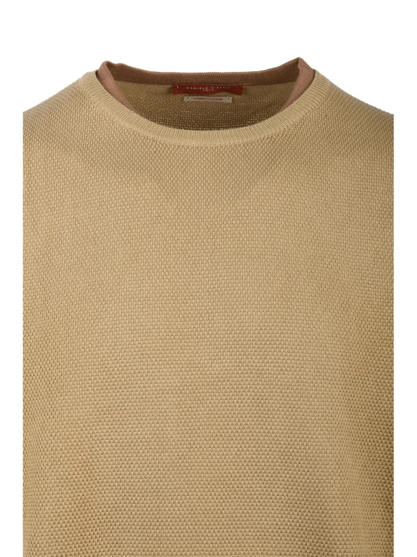 Daniele Fiesoli Beige Textured Cotton Pullover