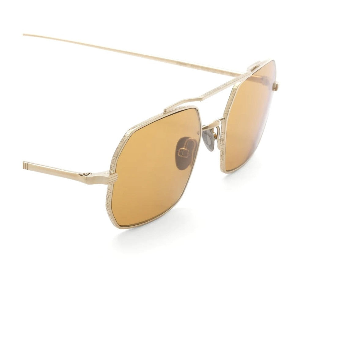 Ahlem Grey Gold Clovis Honey Accent Metal Sunglasses