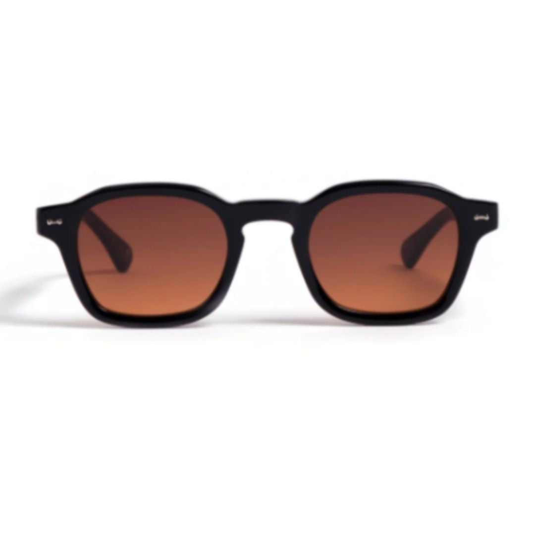 Peter And May Hero Classic Rectangular Acetate Sunglasses With Gradient Brown Lenses