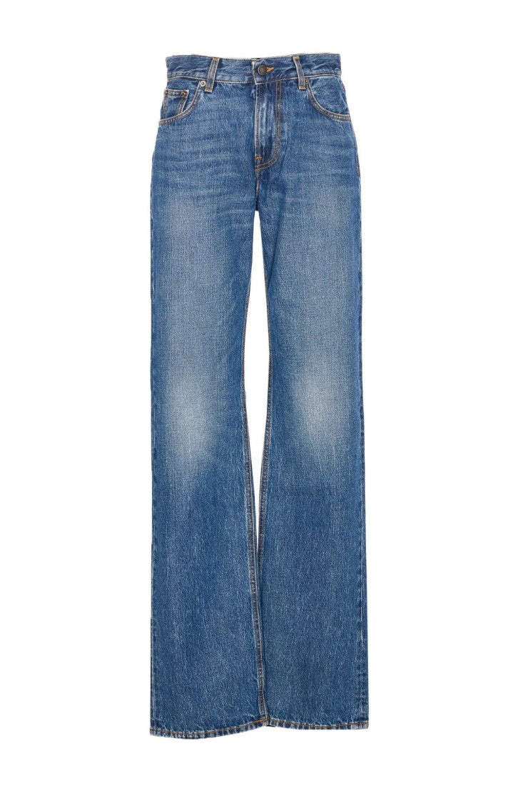 Haikure Straight-Cut Blue Jeans With Timeless Design And Classic Stitching