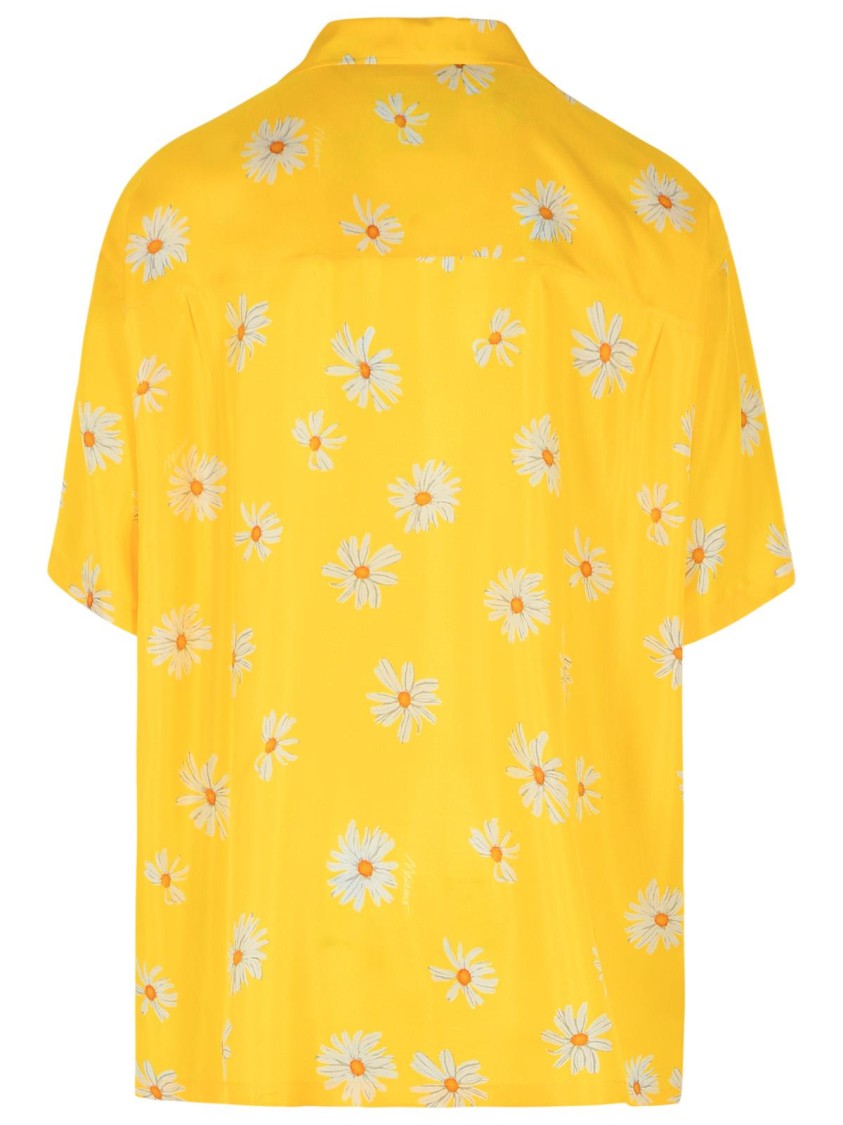 Moschino Floral-Patterned Yellow Silk Shirt
