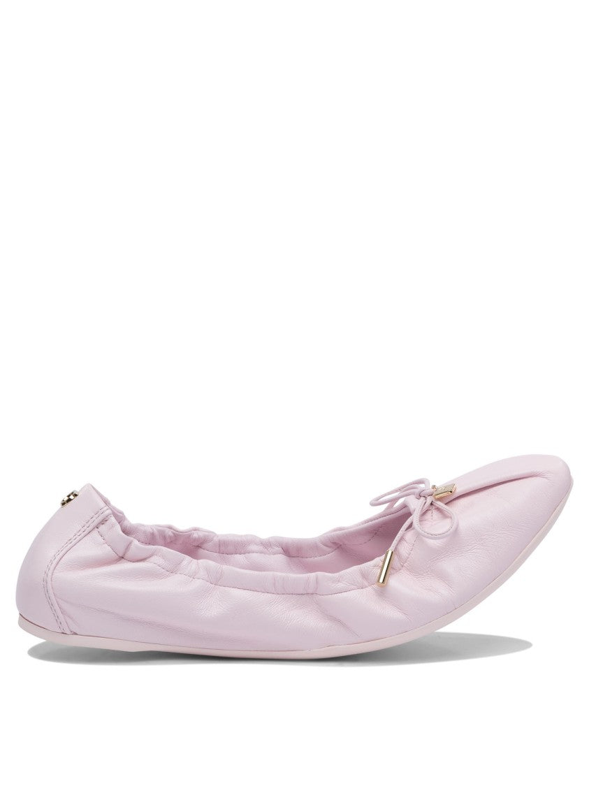 Ferragamo Leather Ballerinas With Bow Accent