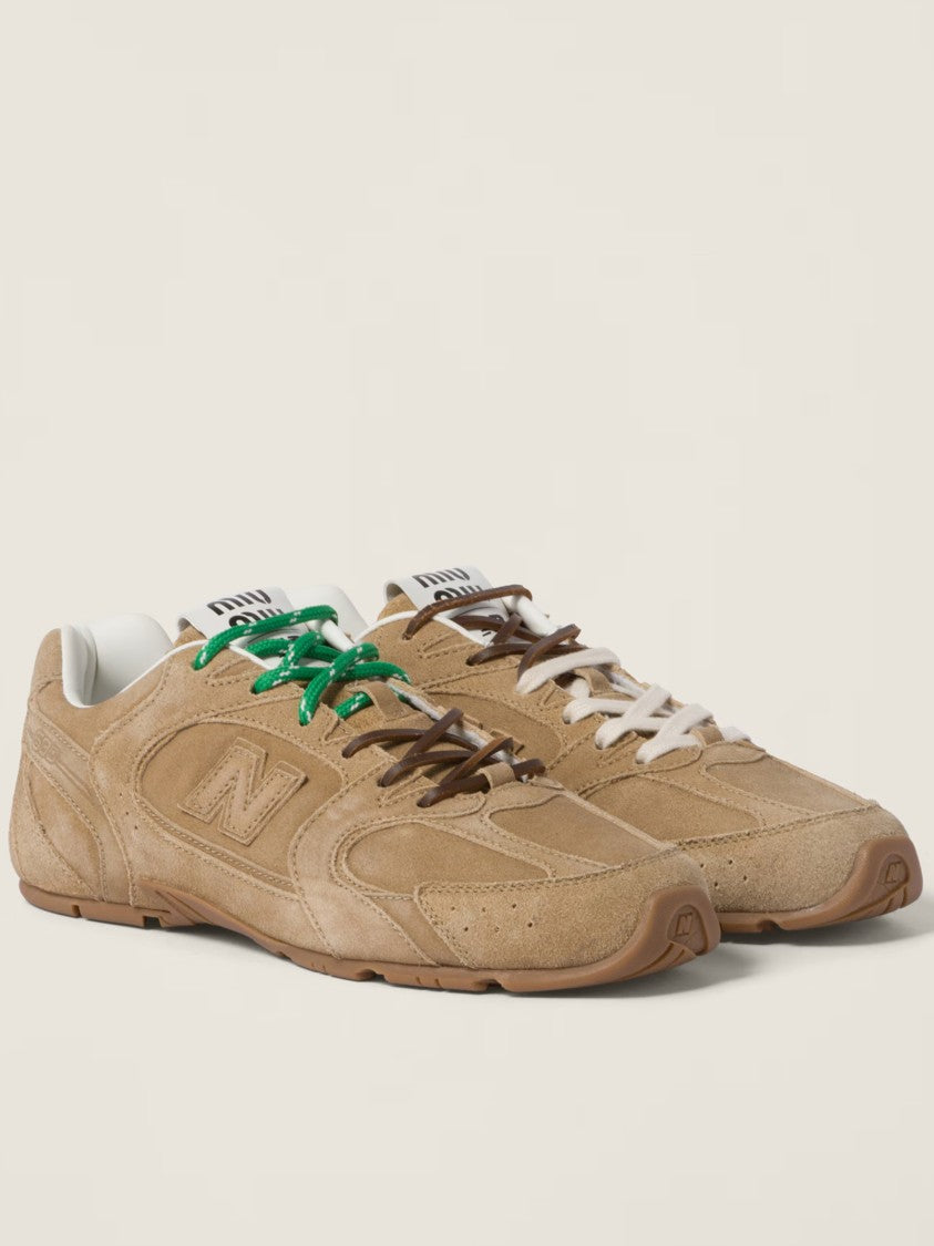 Miu Miu Warm Beige New Balance X 530 Sl Suede Sneakers
