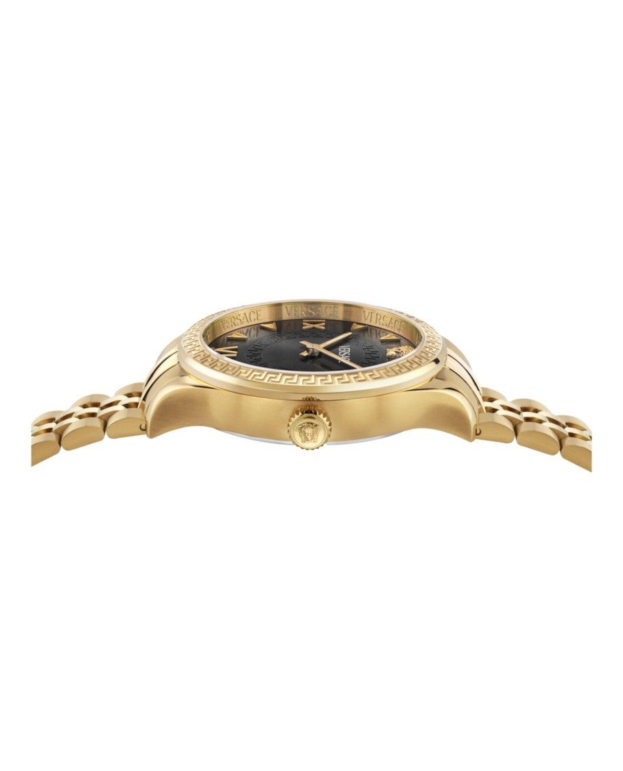 Versace Hellenyium Bracelet Watch With Black Sunray Dial