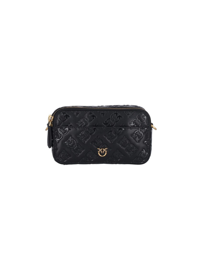 Pinko Logo Crossbody Bag - Black
