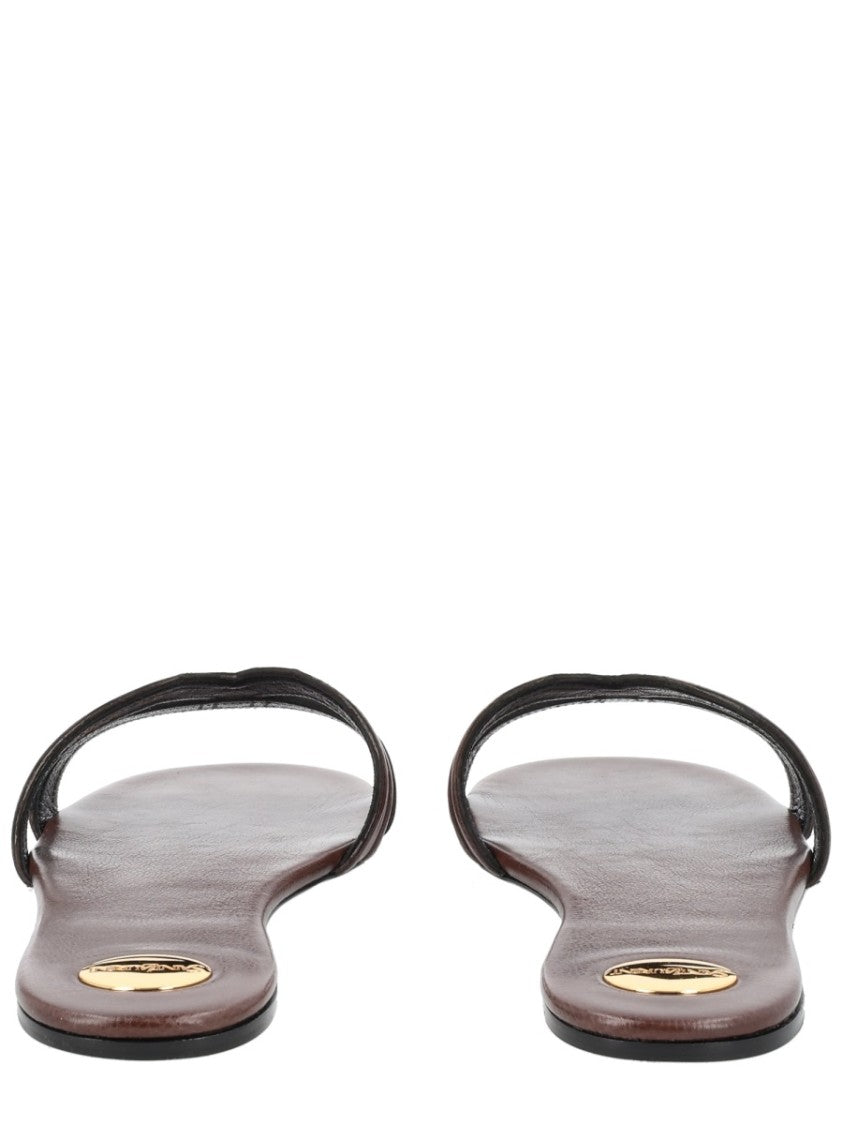 Saint Laurent Mabrouka Y-Strap Leather Sandals