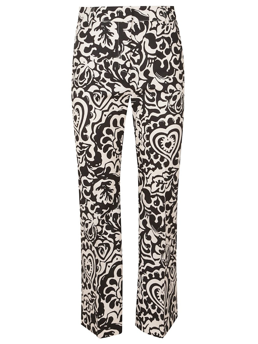 Max Mara Patterned Stretch Cotton Trousers