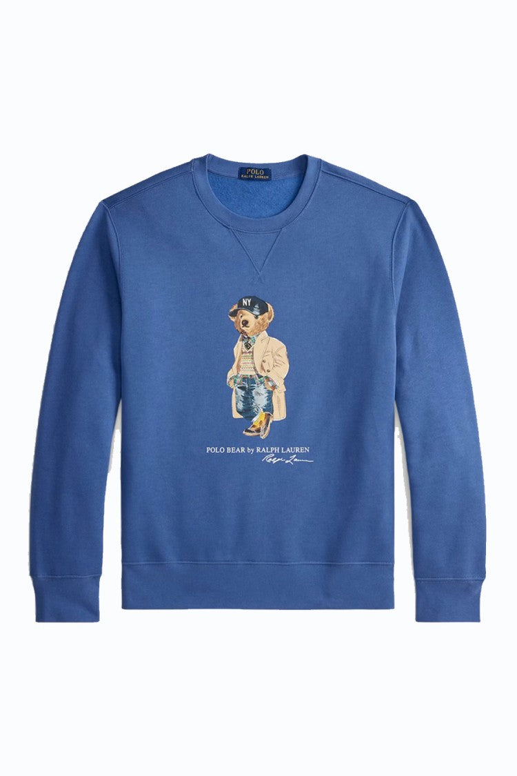 Polo Ralph Lauren Blue Teddy Bear Graphic Crew-Neck Sweatshirt