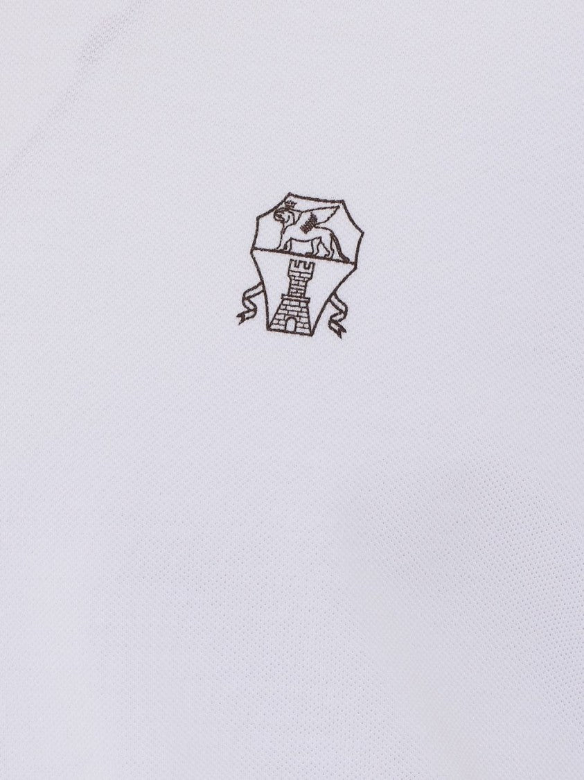 Brunello Cucinelli Textured Embroidered Short-Sleeve Polo Shirt