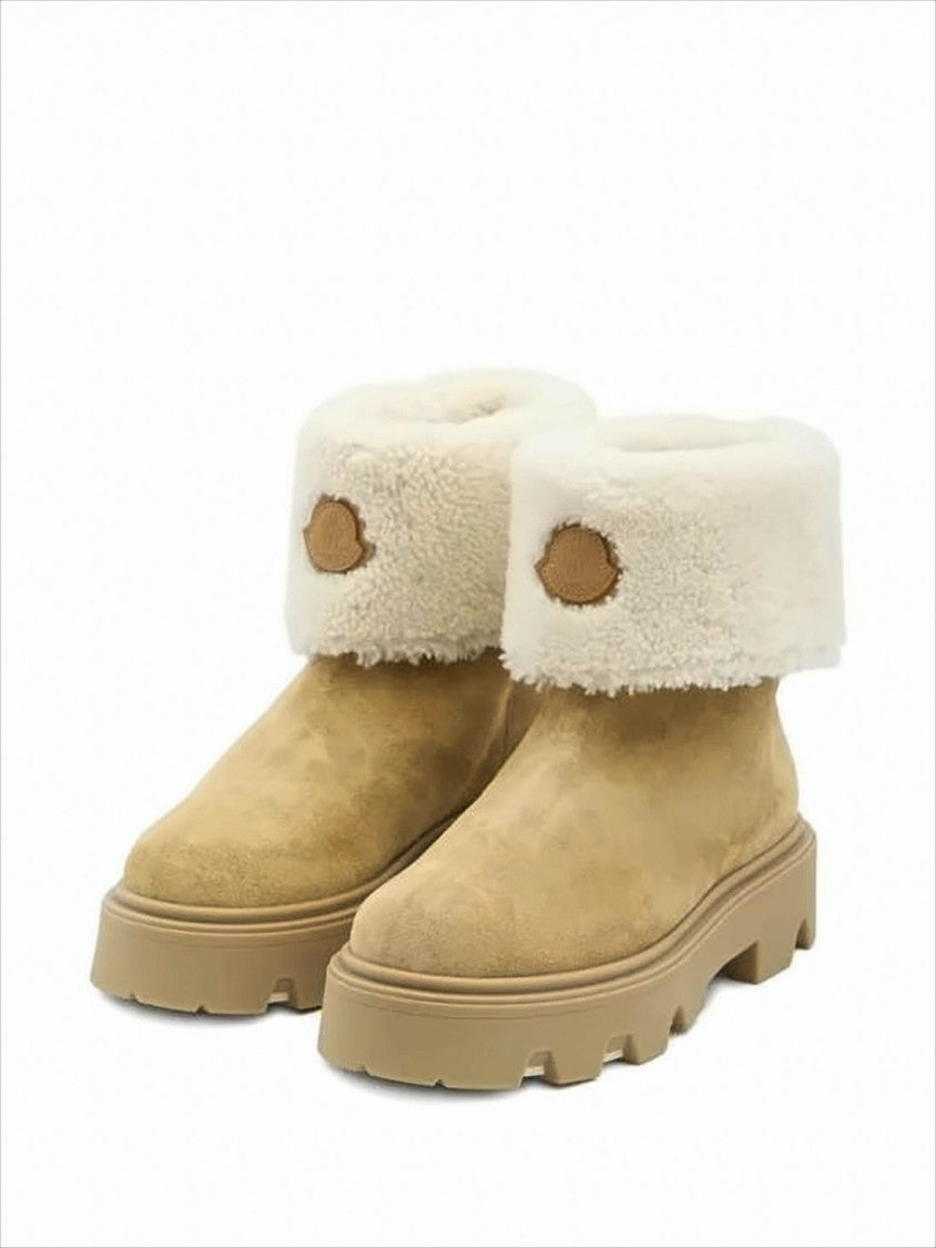 Moncler Mid-Height Suede And Shearling Boots