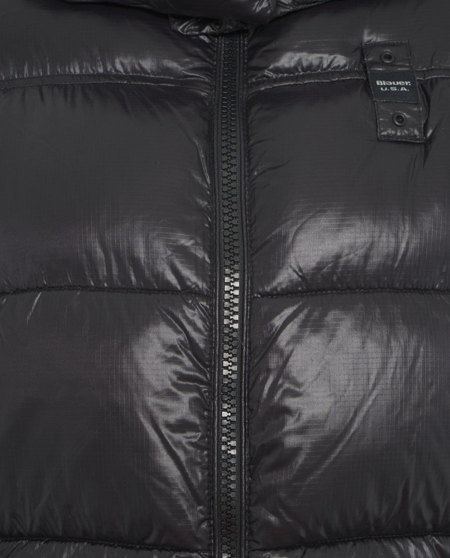 Blauer Quilted Down Jacket With Integrated Hood And Padded Texture