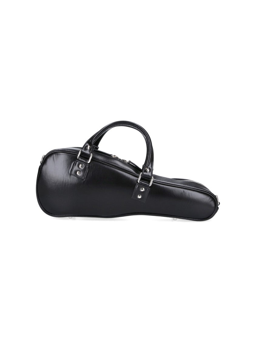Vaquera Black Sleek Elongated Glossy Bag