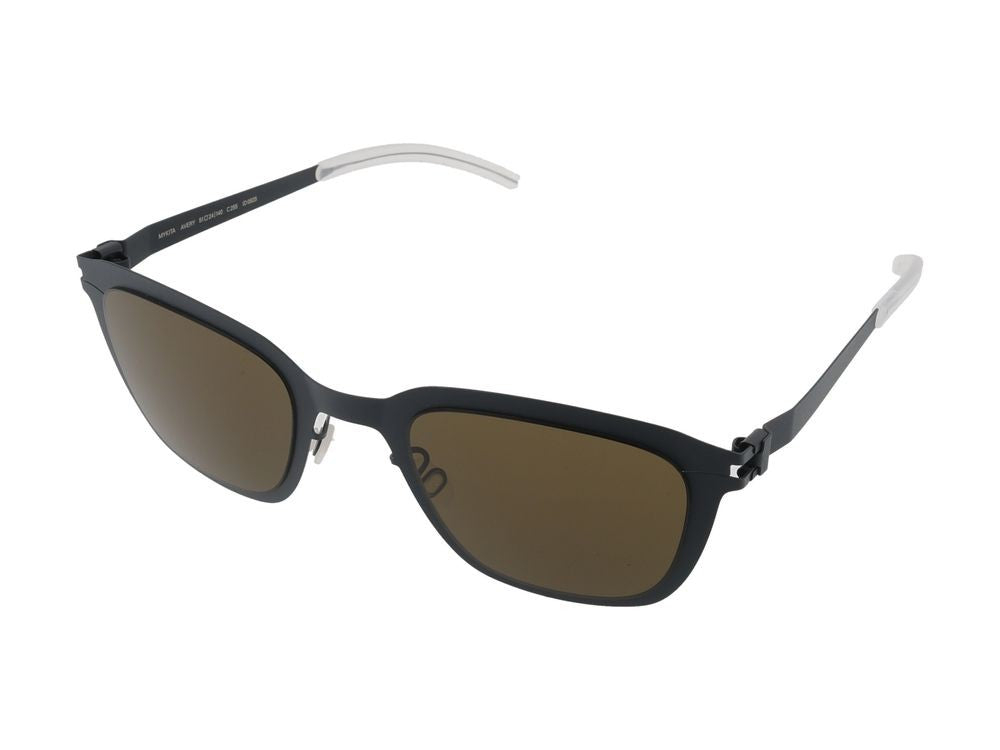 Mykita Matte Black Translucent Temple Rectangular Sunglasses