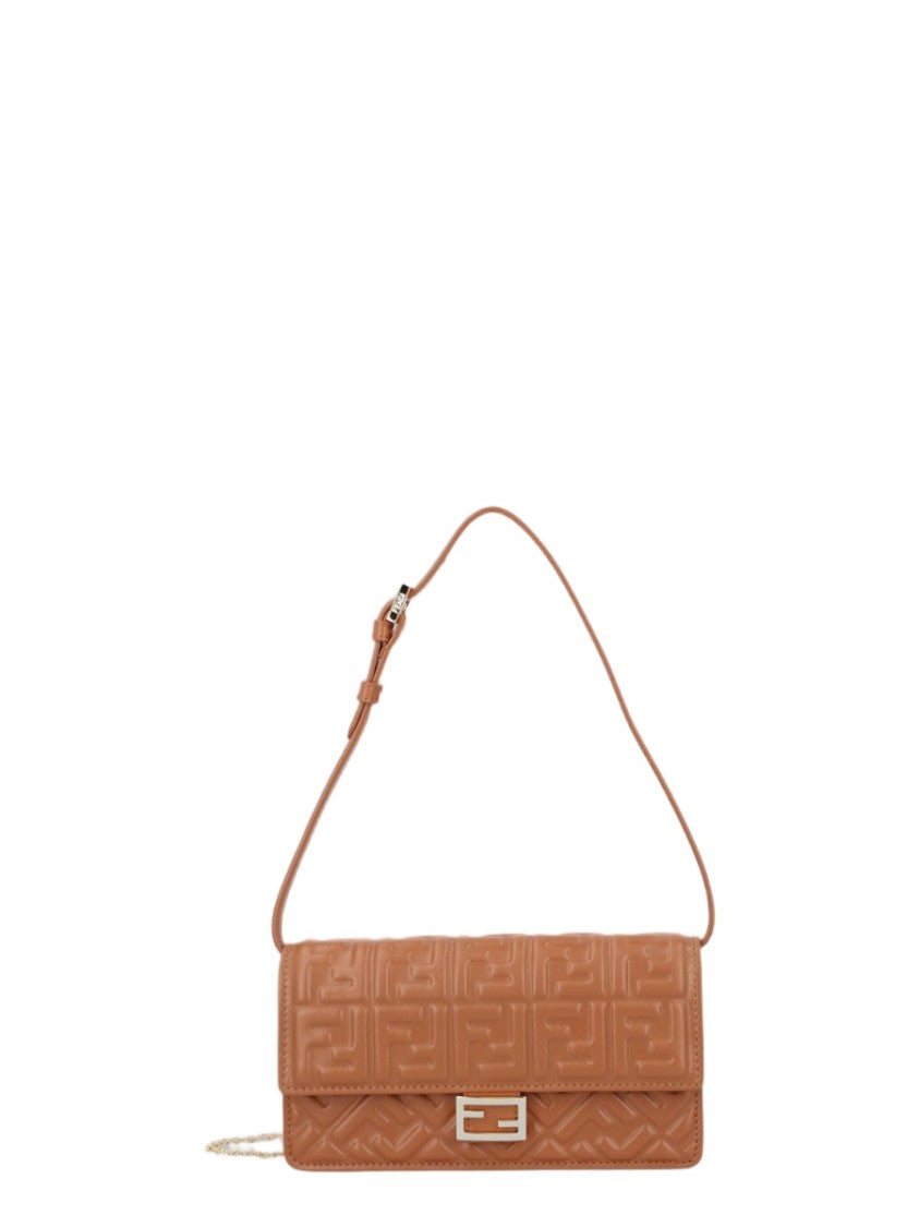 Fendi Rectangular Shoulder Bag Crafted From Smooth Lamb Leather