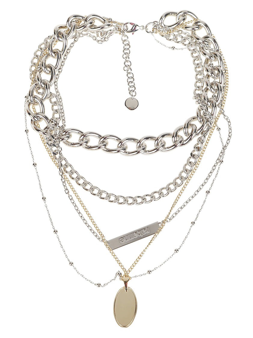 Rabanne Collier 5 Rangs Layered Five-Chain Brass Necklace