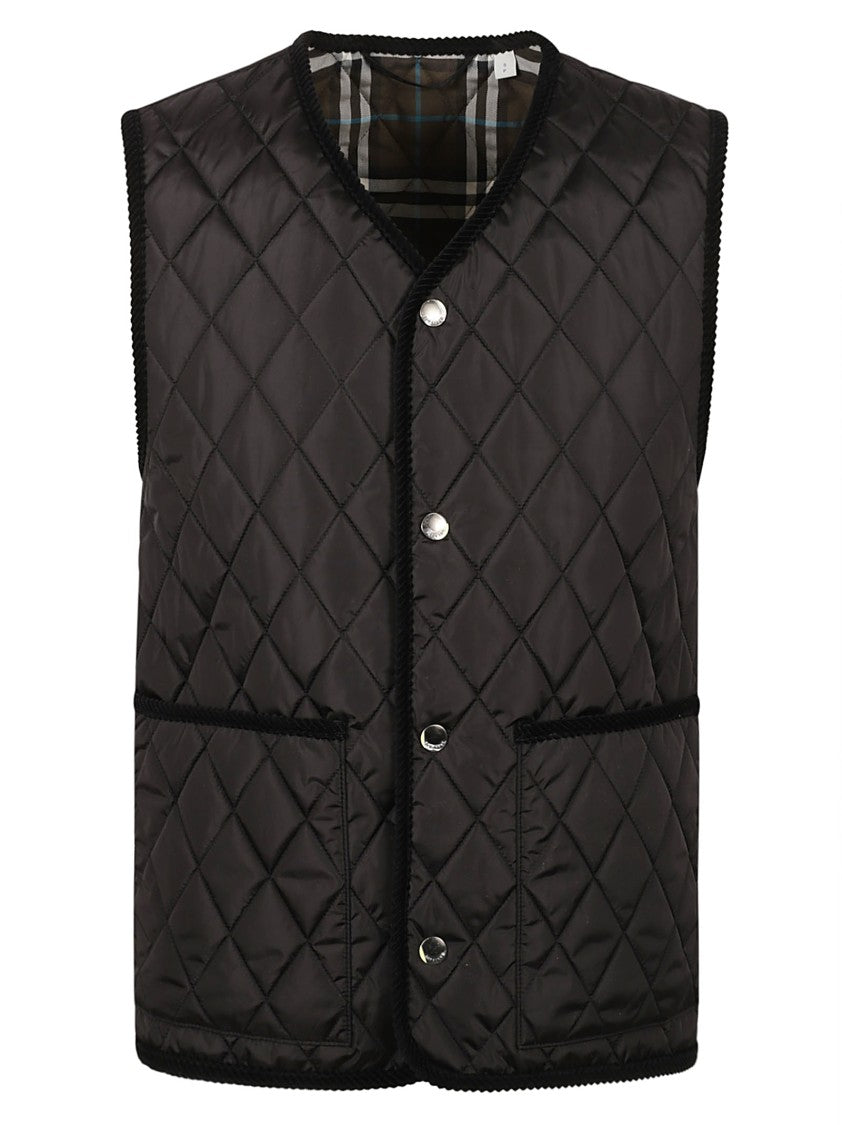 Burberry Sleeveless Black Quilted Coat