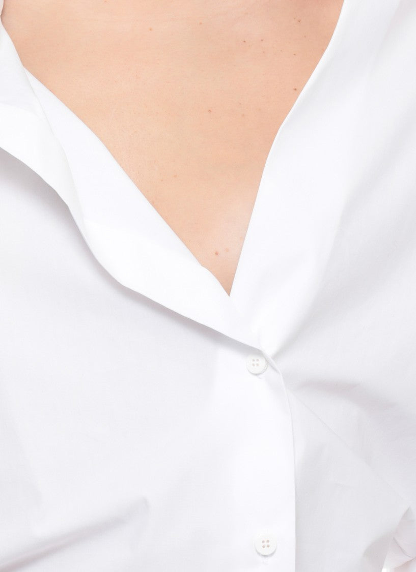 The Attico White Asymmetric Oversize Cotton Shirt